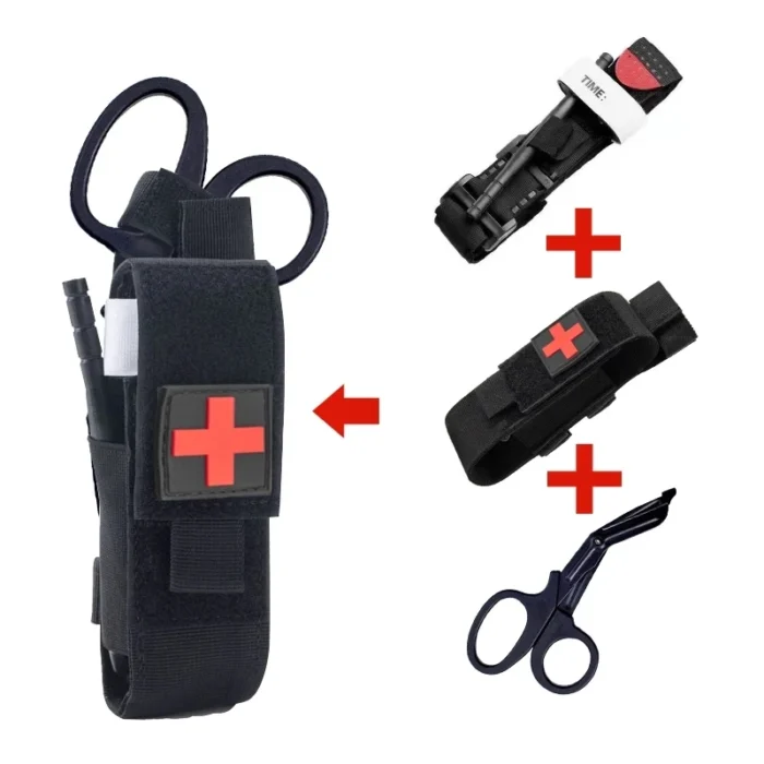 Tactical Tourniquet & First Aid Kit with MOLLE Pouch