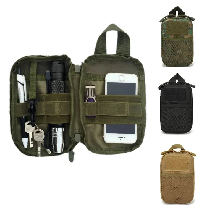 Tactical EDC Molle Pouch Portable Small Medical Waist Pack Outdoor First Aid Bag Phone Case Holder Camping Hunting Accessories